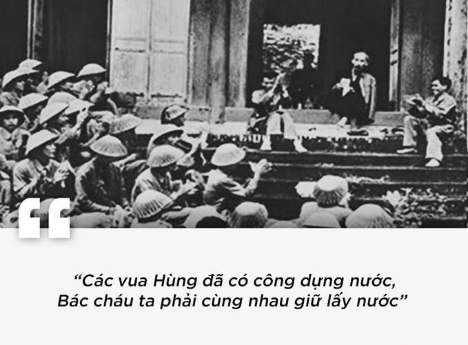 Ngày 18/9/1954, tại Đền Hùng, Phú Thọ, Bác Hồ đã nói chuyện với cán bộ, chiến sĩ Đại đoàn quân Tiên Phong chuẩn bị về tiếp quản Thủ đô. Bác dặn dò thế hệ trẻ về trách nhiệm bảo vệ Tổ quốc.